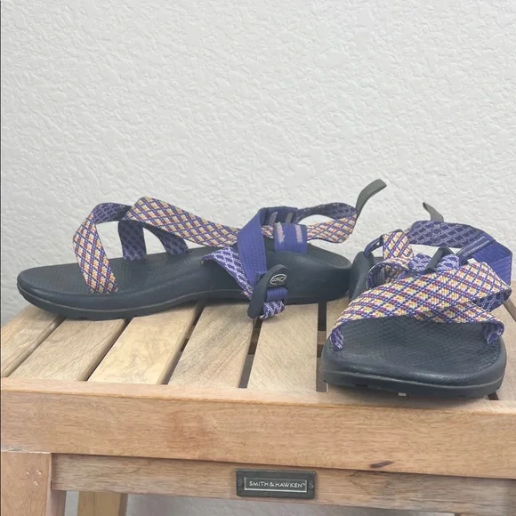 Chaco Women's Z/1 Echo tread Sandals in Purple and Orange Size 7 - Picture 5 of 6